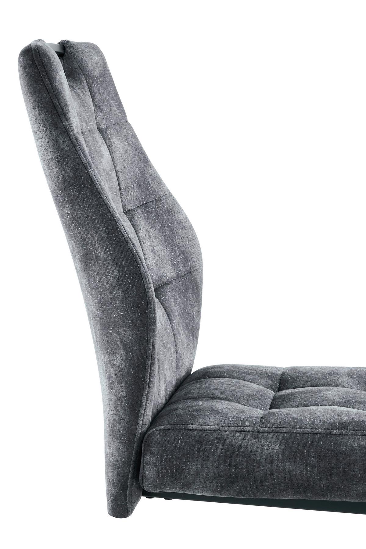 Stolica Emilia - crna/antracit, Konvencionalno, metal/tekstil (43/95/61cm) - Premium Living