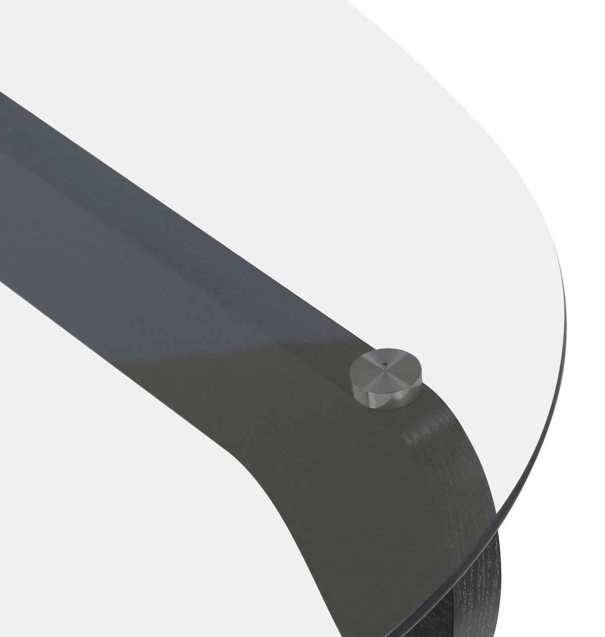 Stolić Amelia - siva/crna, Design, staklo/drvni materijal (80/40/114cm) - Premium Living