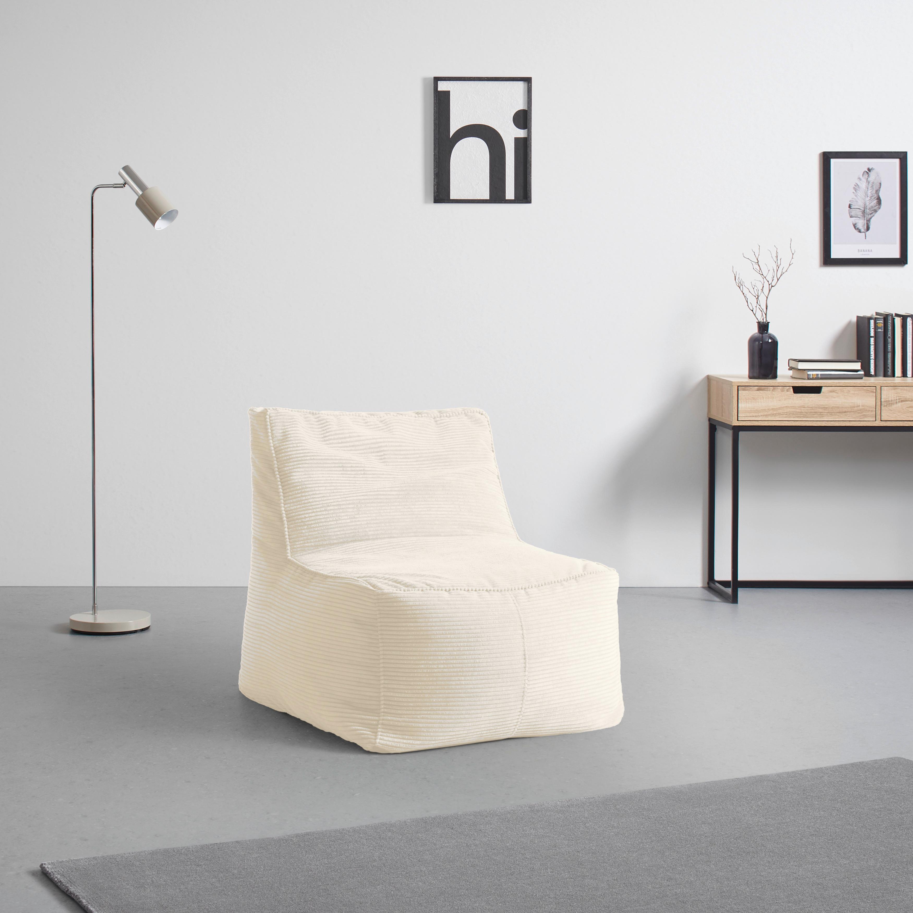 Sitzsack Caroline Weiß - Weiß, MODERN, Textil (75/84/88cm) - Mömax