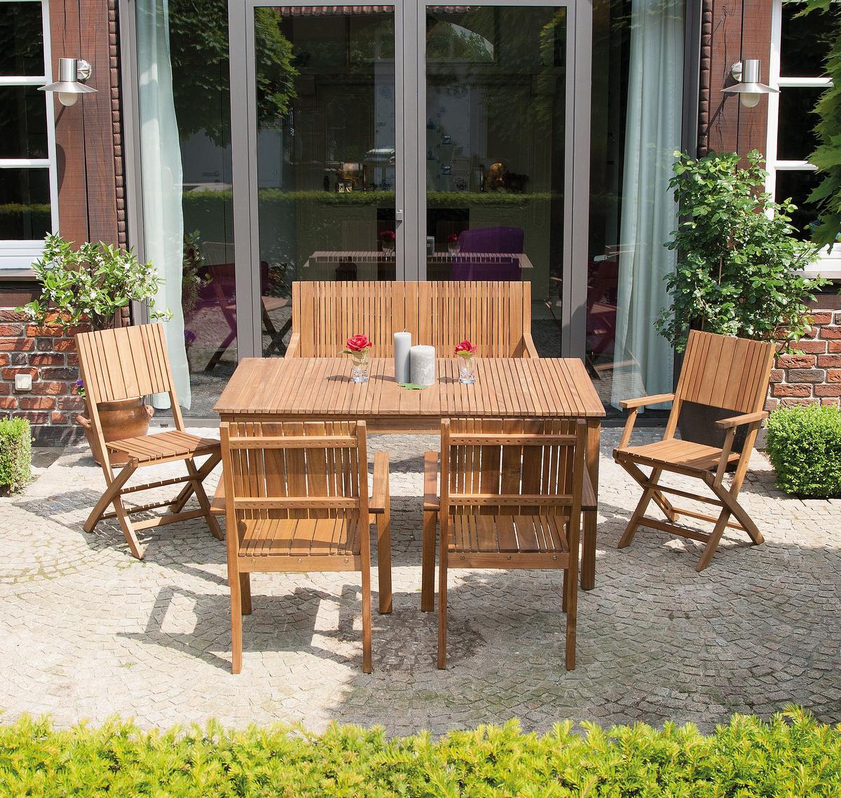 Gartentisch Falun Echtholz Akazie L: 150 cm - Akaziefarben, KONVENTIONELL, Holz (150/90/74cm) - Siena Garden
