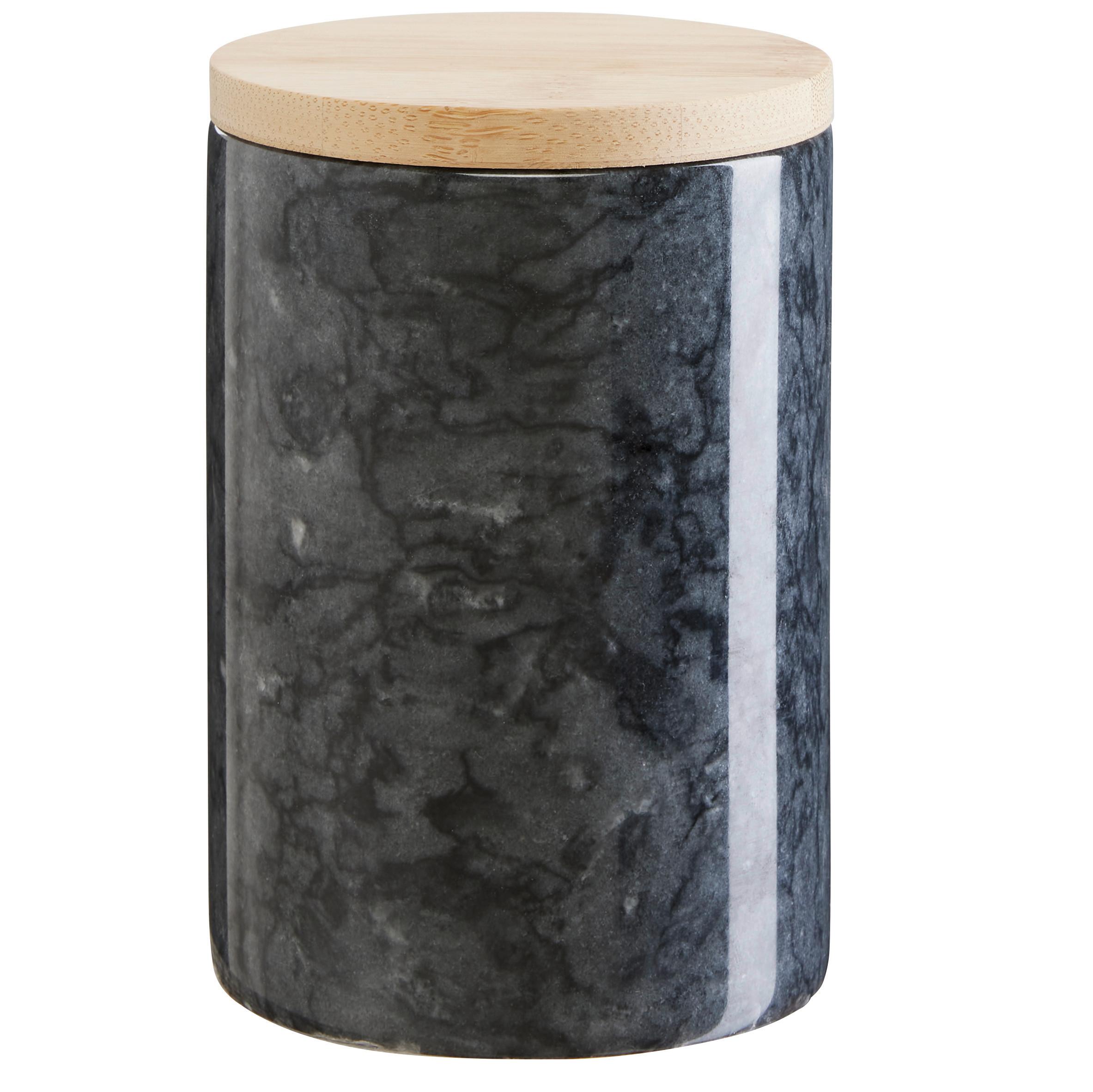 Vorratsdose Marble S in Schwarz 400ml - Schwarz, MODERN, Holz/Kunststoff (9/12,5cm) - Premium Living