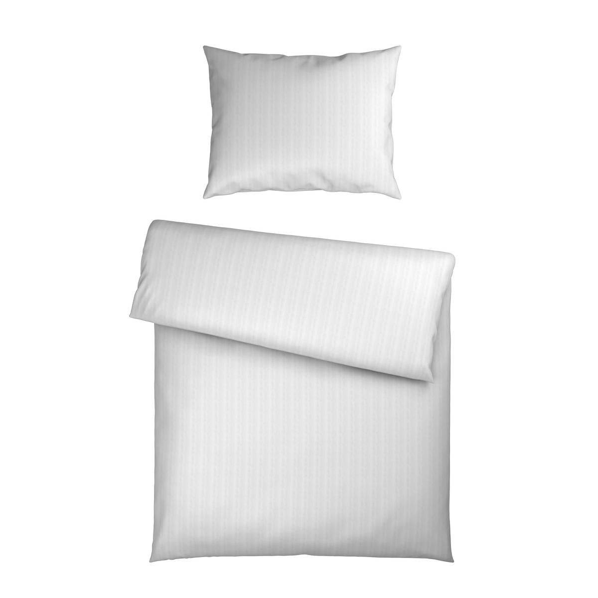 Posteljnina Dobby Raute - bela, tekstil (140/200cm) - Mömax