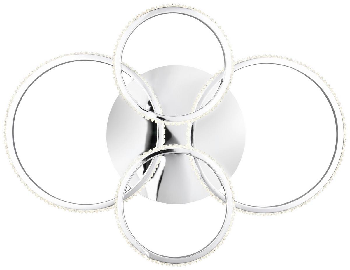 LED-Deckenleuchte Chromfarbe max. 27 Watt - Chromfarben, Design, Metall (65,5/65,5/8,5cm)