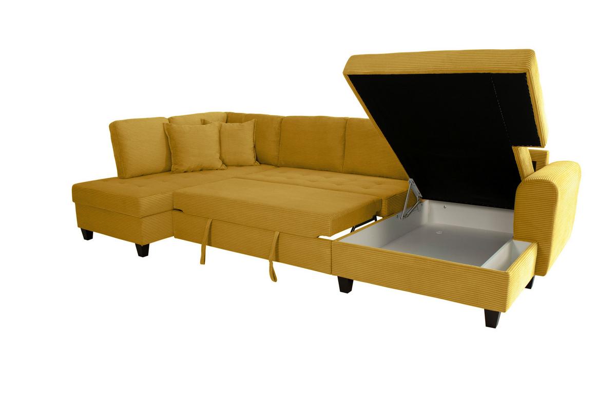 Kutna Garnitura Moritz - boje senfa, Trend, tekstil (178/324/155cm) - Modern Living