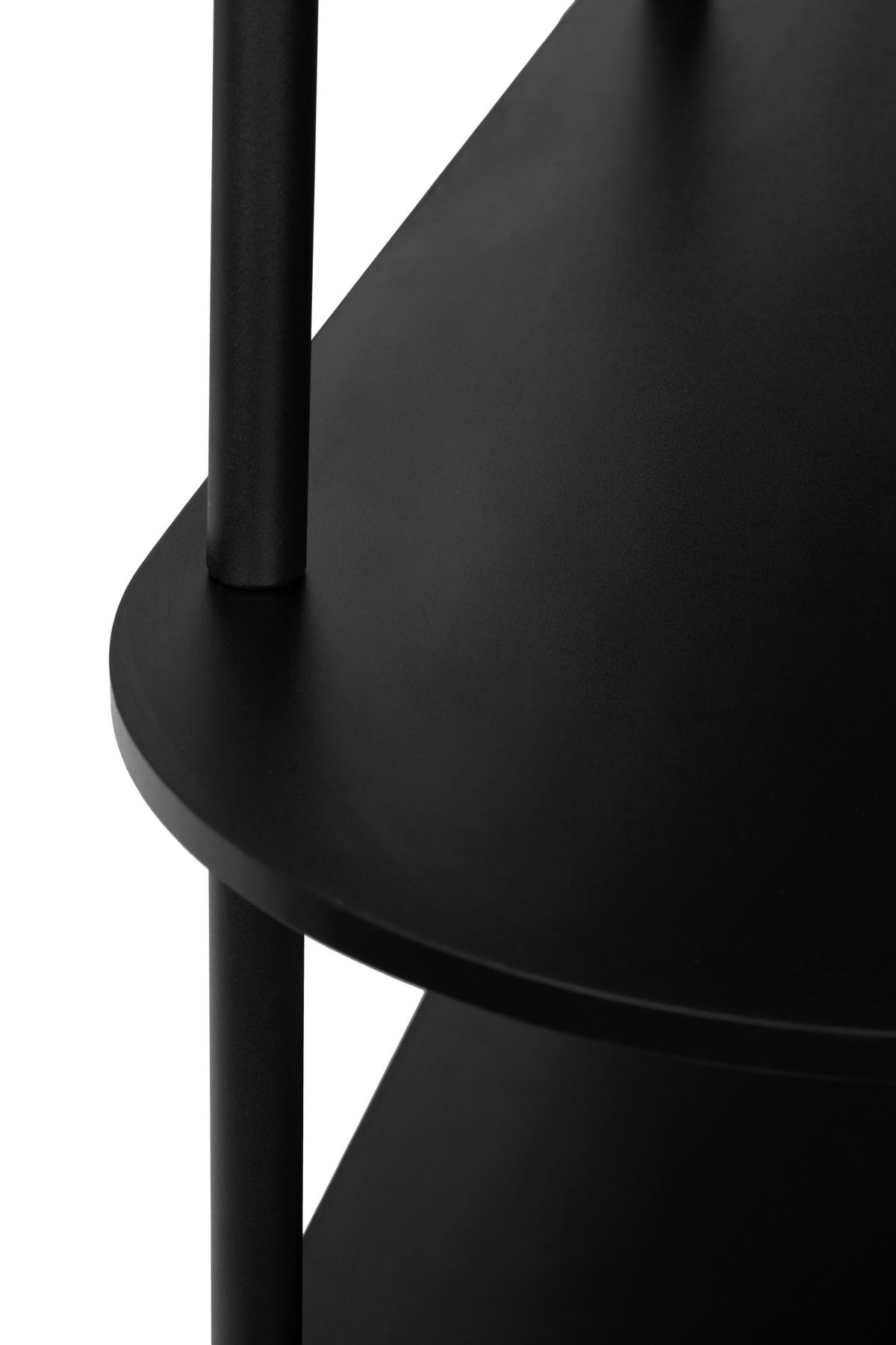 REGAŁ REGINA - czarny, Modern, materiał drewnopochodny/metal (160/70/38cm) - PBJ