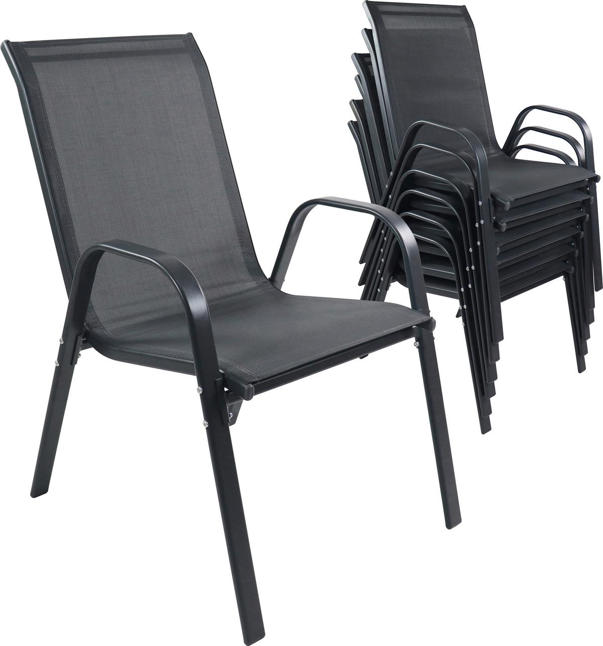 GARTENSTUHL-SET SONLAS 920587 6ER-SET - Anthrazit, Modern, Kunststoff/Metall (56/89/73cm) - MID.YOU