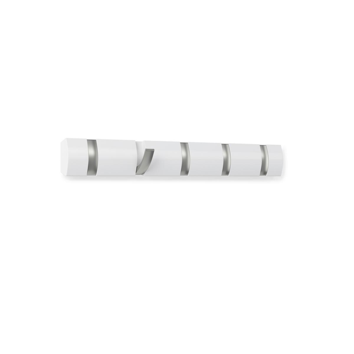 Hakenleiste Flip 5 Weiss - Weiss, Modern, Holz/Kunststoff (51/6/3cm) - Mömax