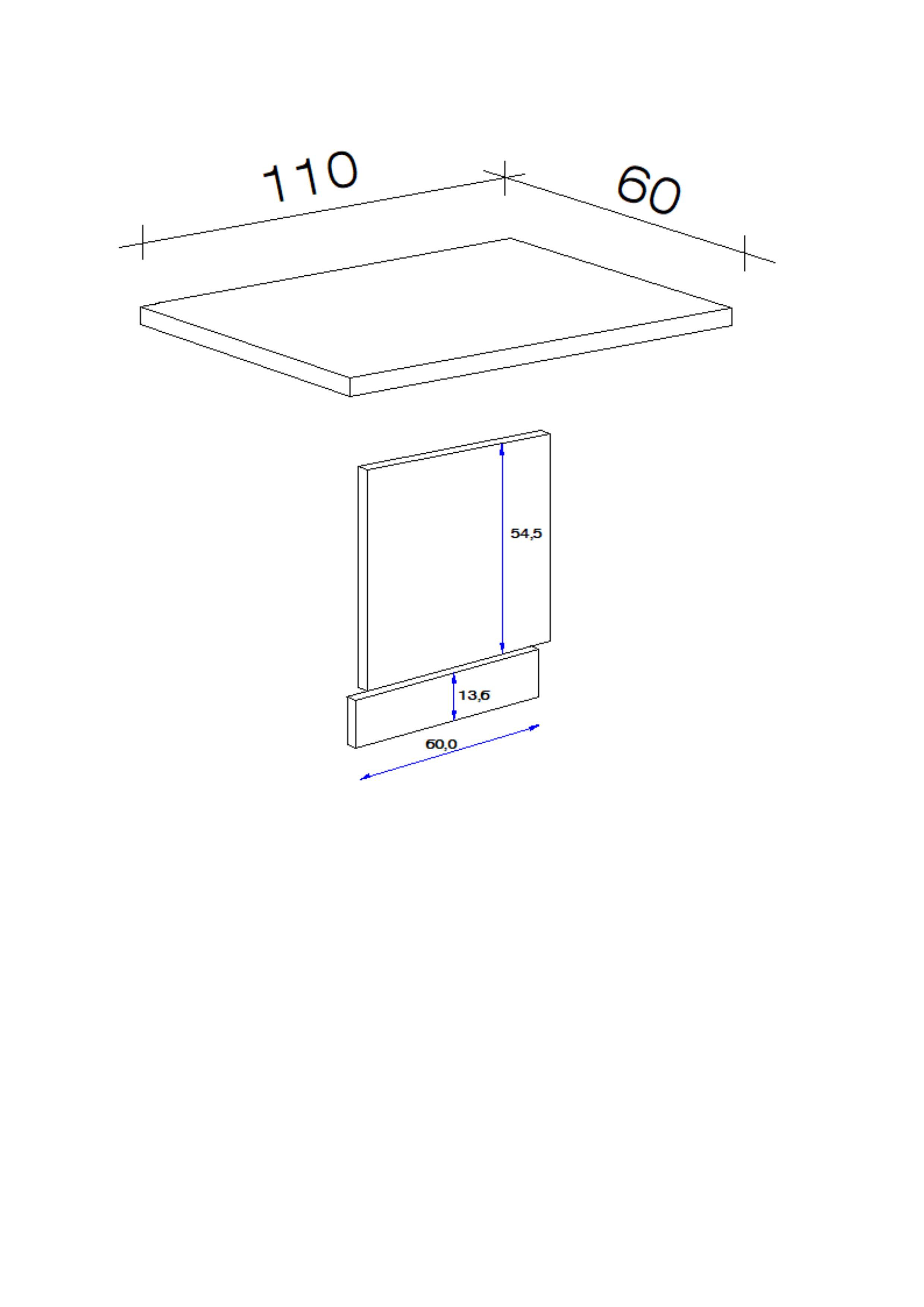 Geschirrspülerblende Anthrazit/Eiche - MODERN (110/60cm) - FlexWell