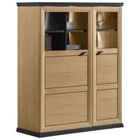 KOMODA WYSOKA BENTON - ciemnoszary/dąb artisan, Romantik / Landhaus, materiał drewnopochodny/metal (110/134/43cm) - Hom`in