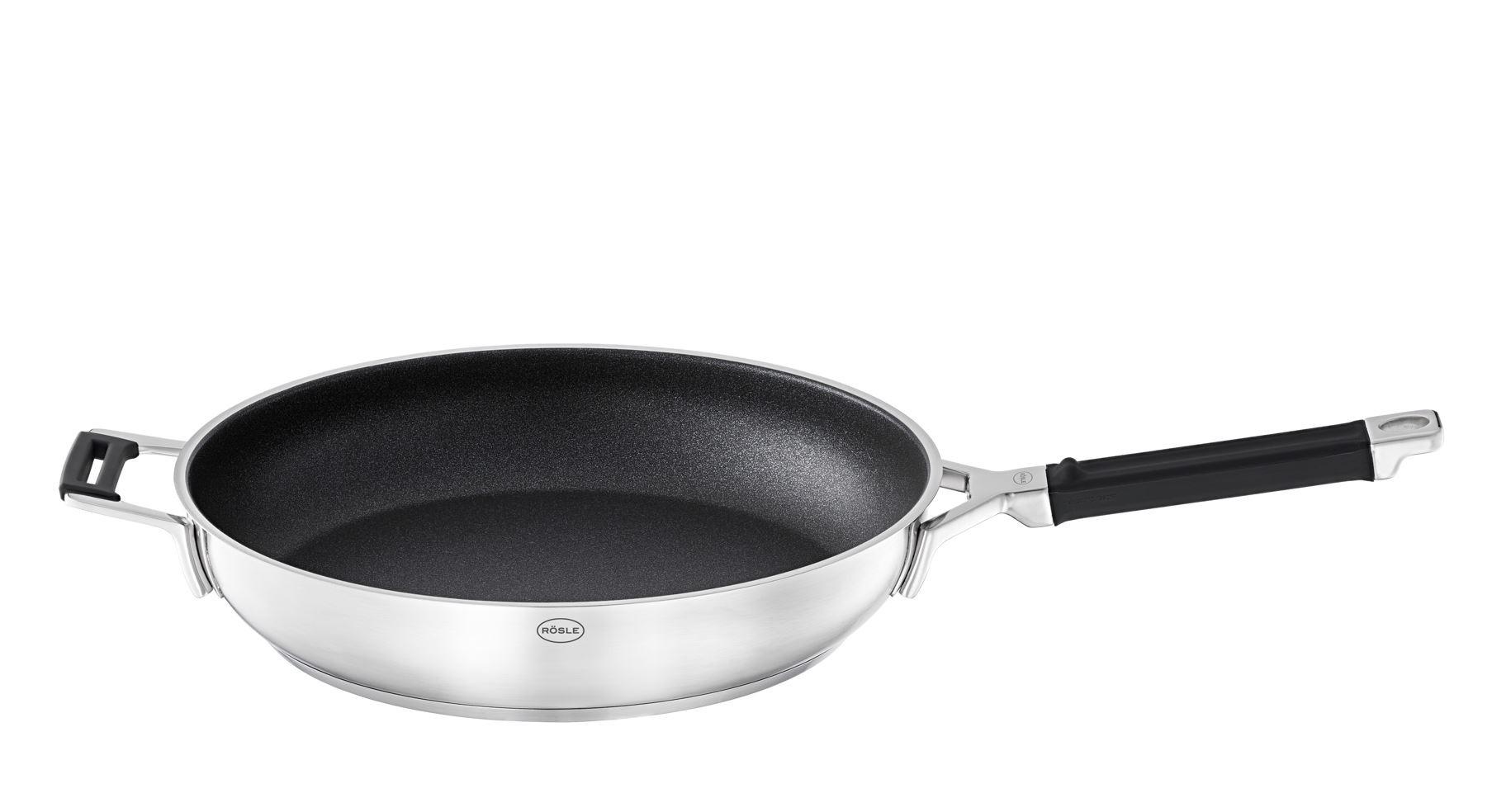 PATELNIA DO SMAŻENIA 91973 RÖSLE - kolor stalowy/czarny, Basics, metal (32cm) - Rösle