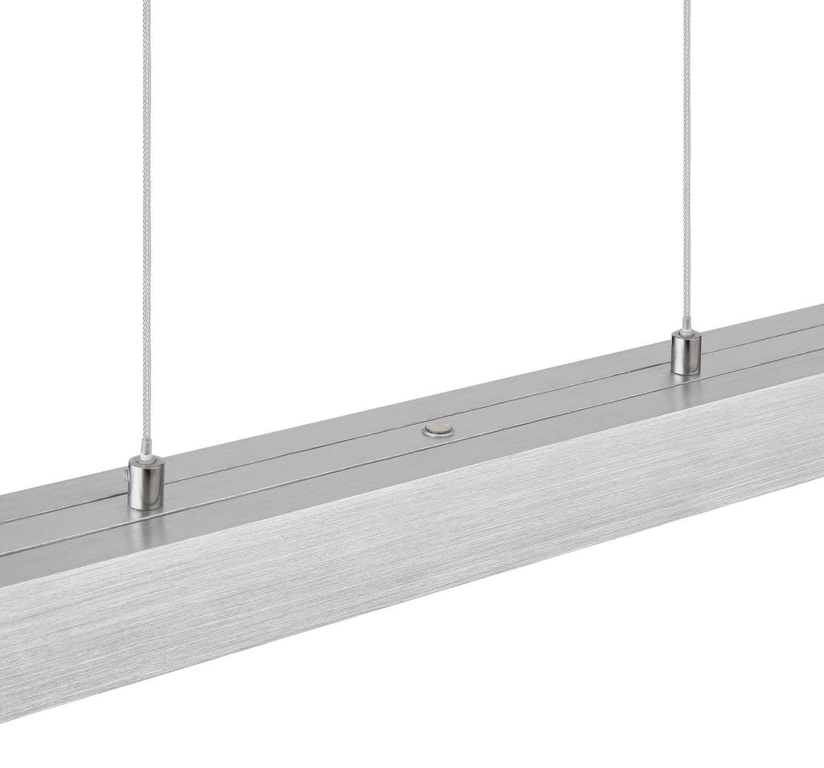 LED-HÄNGELEUCHTE 17016A - Opal/Alufarben, Design, Kunststoff/Metall (95-150/7,5/80-150cm) - Globo