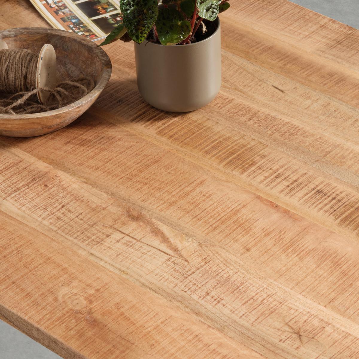 Esstisch Tamani Naturfarben - Schwarz/Naturfarben, Lifestyle, Holz/Metall (180/76/90cm) - Zandiara