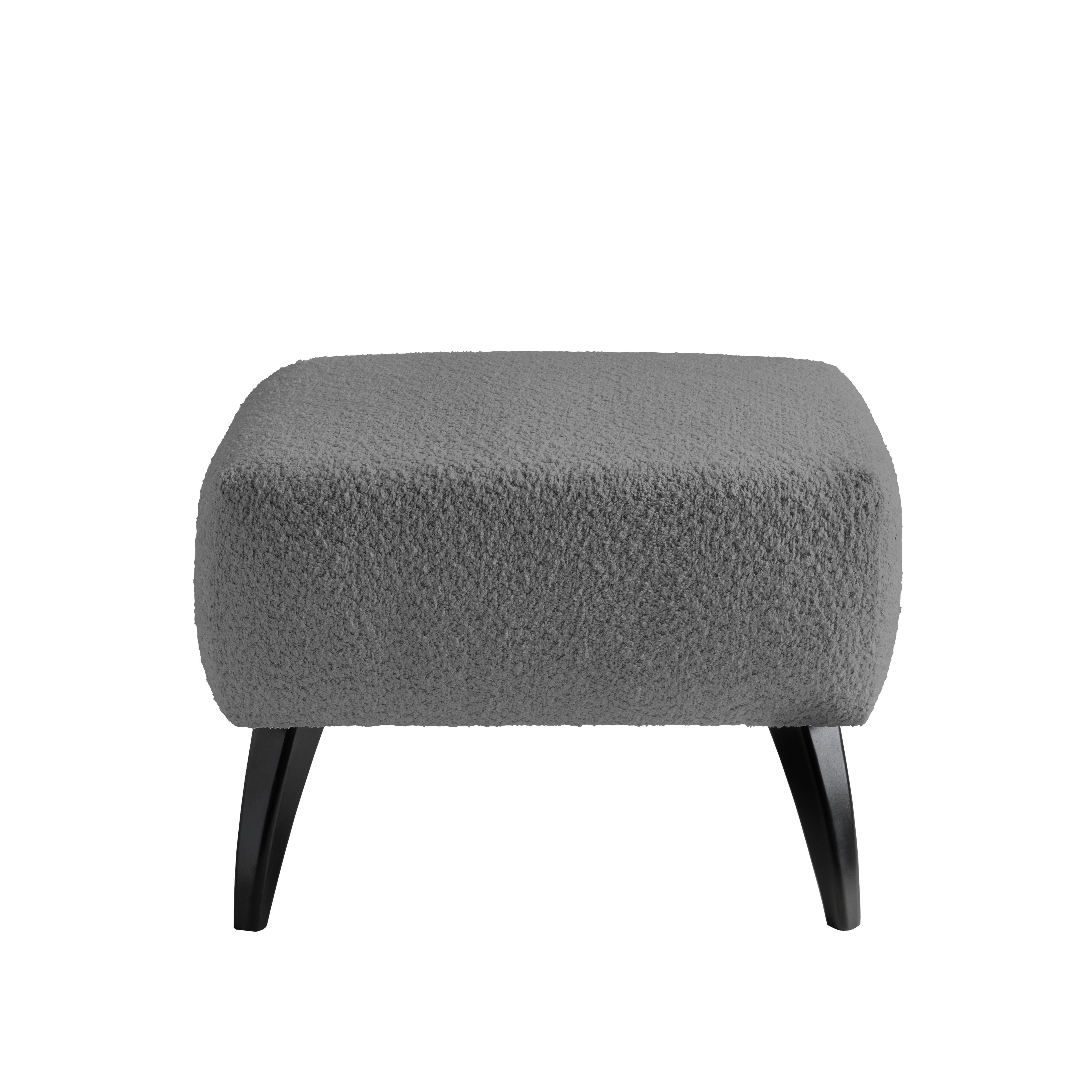 Hocker Colori Anthrazit Bouclé - Anthrazit/Schwarz, MODERN, Holz/Textil (66/44/66cm) - MID.YOU