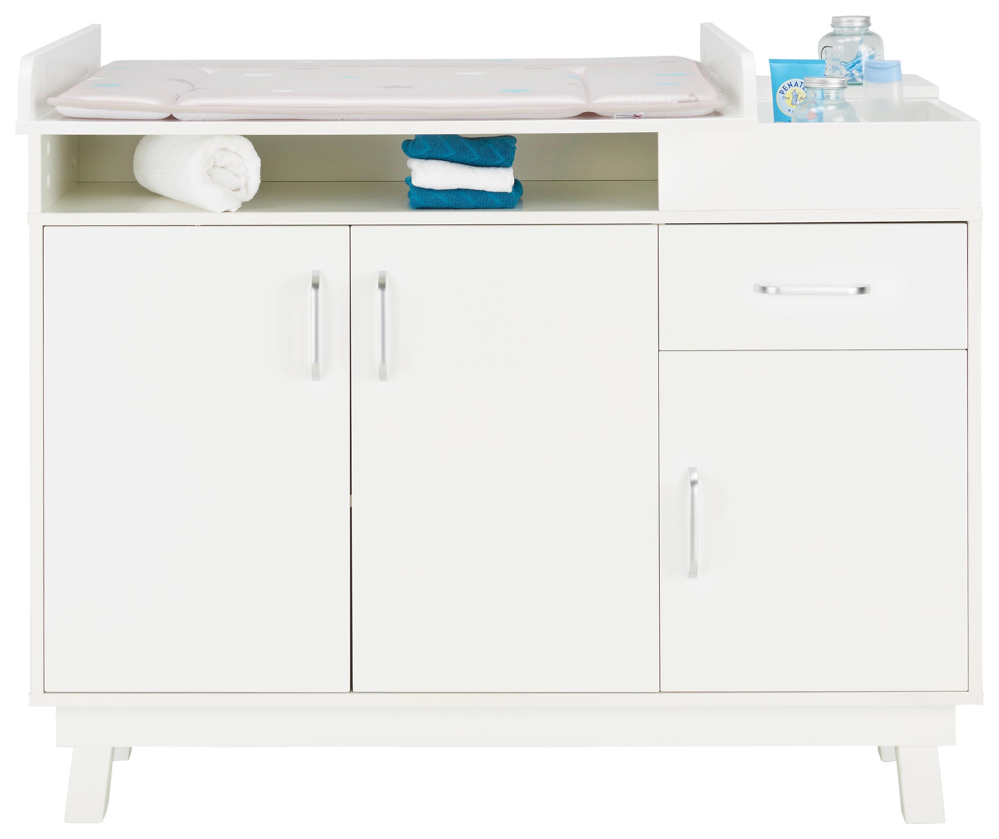 Wickelkommode Weiß - Weiß, MODERN, Holz (117/100/75/40cm) - Premium Living