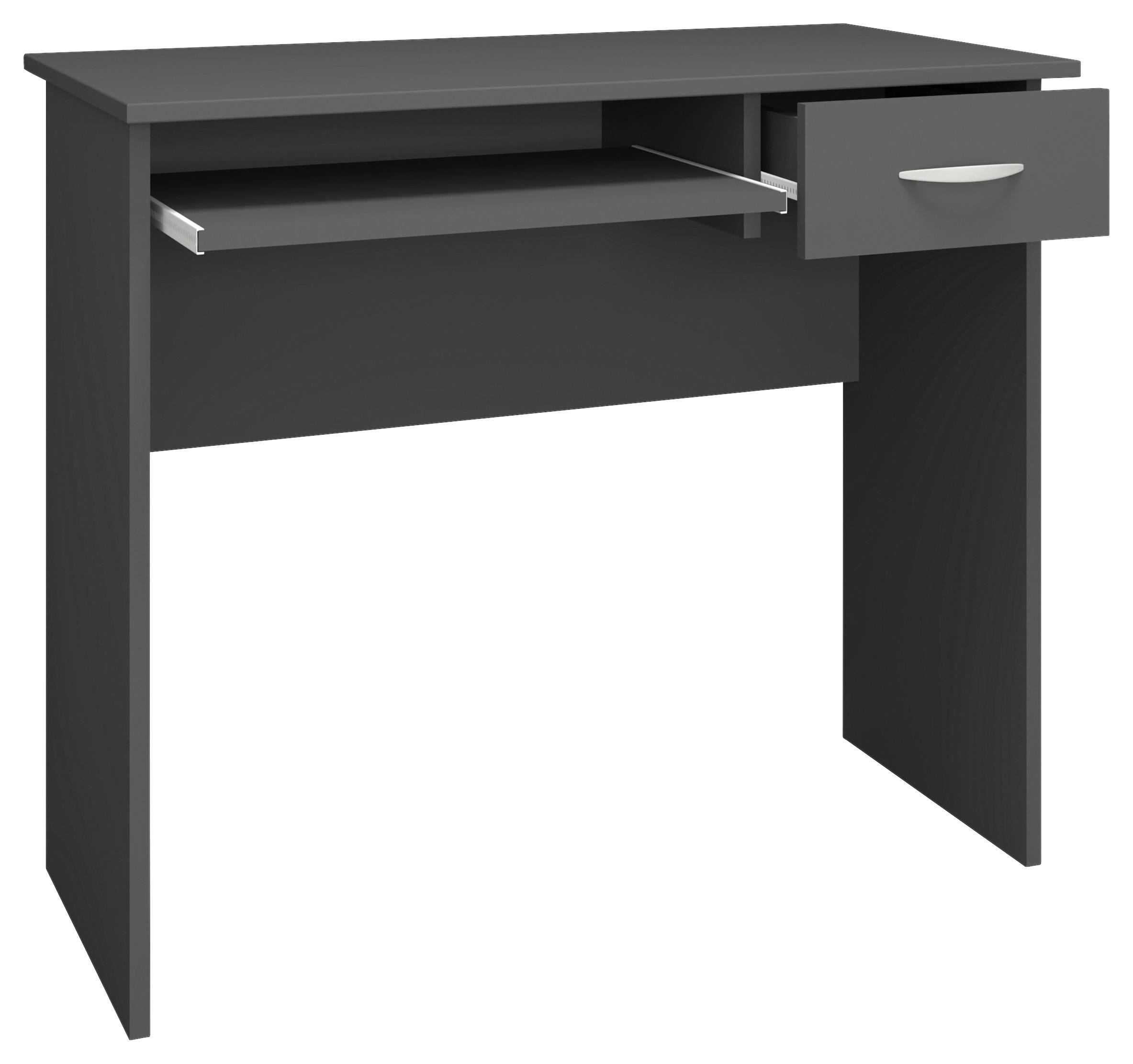 Pisalna Miza Arusa, Antracit, 85x50 - bela/barve aluminija, Moderno, kovina/leseni material (85/50/75cm) - MID.YOU