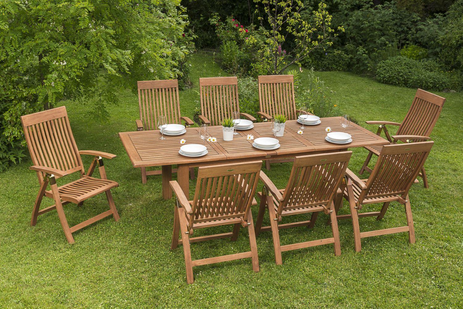Gartenklappsessel "Comodoro" in Naturfarbe - Naturfarben, ROMANTIK / LANDHAUS, Holz (62/110/63cm) - Gardenson