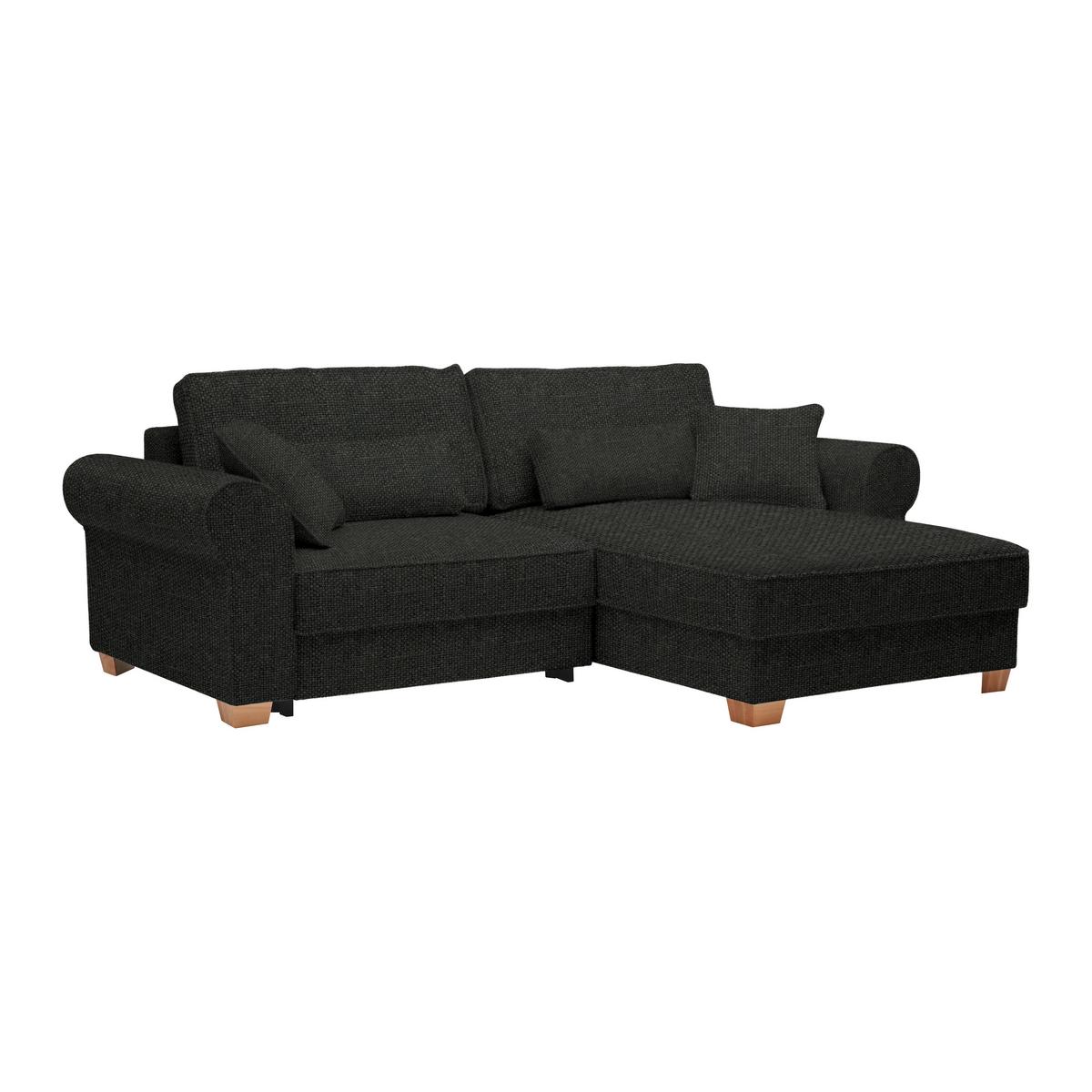 Wohnlandschaft Angelo Schwarz - Schwarz, MODERN, Holz/Holzwerkstoff (255/92/185cm) - Mömax