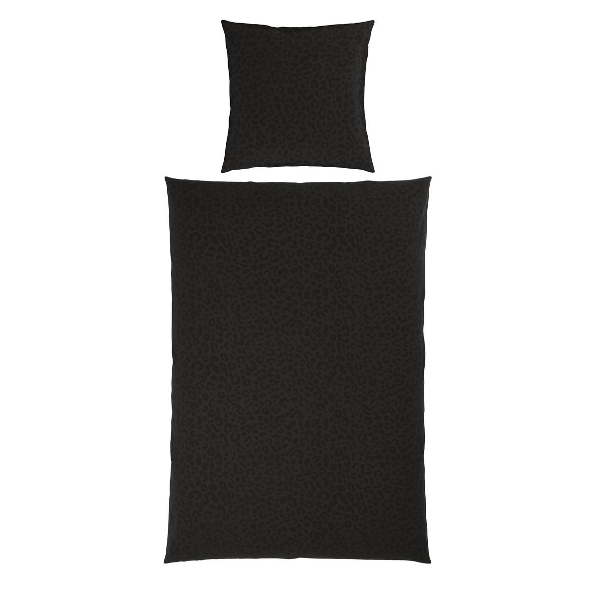 Bettwäsche Animal XL Schwarz ca. 155x220cm - Schwarz, KONVENTIONELL, Textil (155/220cm) - Mömax
