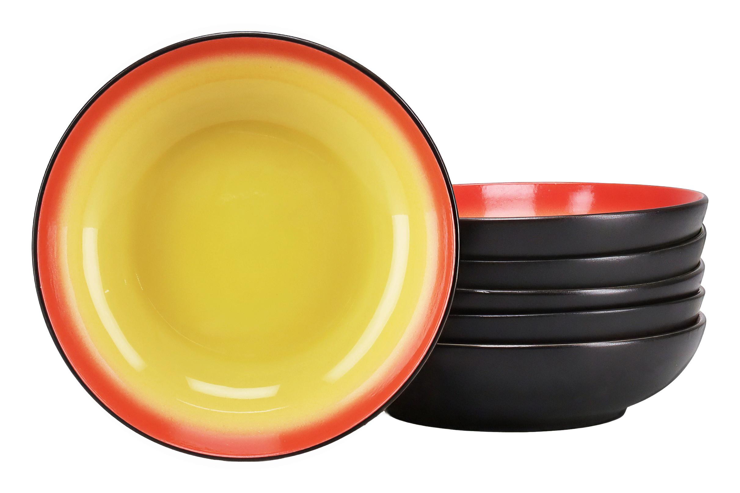 Mélytányér Készlet 24921 Hot Red Suppenteller - fekete/piros, Trend, kerámia (22/5cm) - Creatable