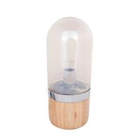 Tischleuchte Tischlampe Malbi 500 - Champagner, Trend, Glas/Holz (14/14/33cm) - Kayoom