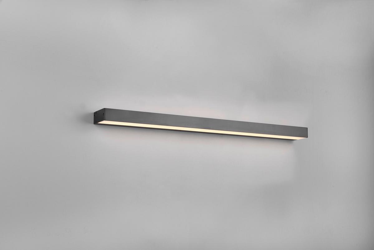 LED-Wandleuchte Rocco in Schwarz/Chrom max. 13 Watt - Chromfarben/Schwarz, Basics, Kunststoff/Metall (3,6/90/8cm) - Trio Leuchten