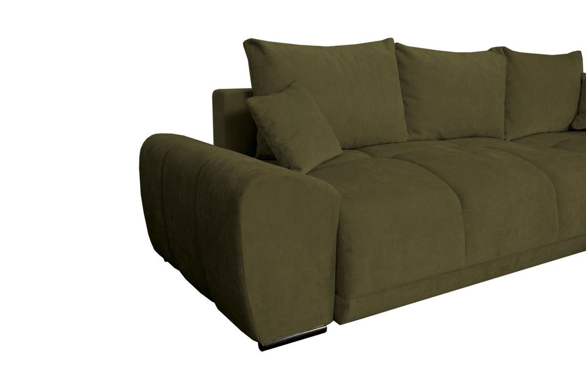 Kutna Garnitura Bonn - maslinasto zelena/crna, Moderno, tekstil/plastika (296/182cm)