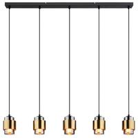 Hängeleuchte Milley Schwarz/ Messingfarben max. 40 Watt - Messingfarben/Schwarz, Design, Glas/Metall (105/10/150cm) - Globo