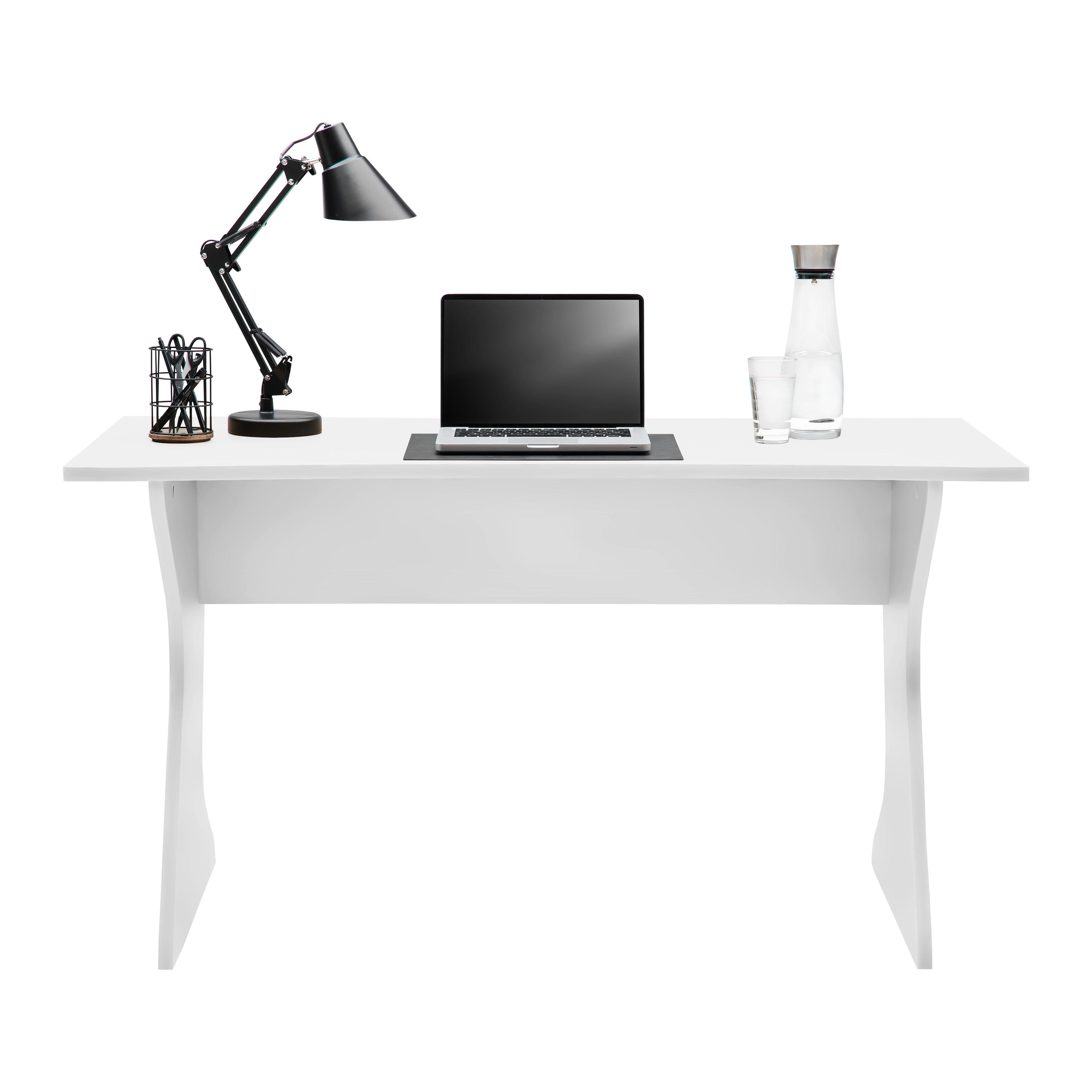 Schreibtisch Utapau in Weiss - Weiss, Modern, Holzwerkstoff (140/76,2/65cm) - Mömax