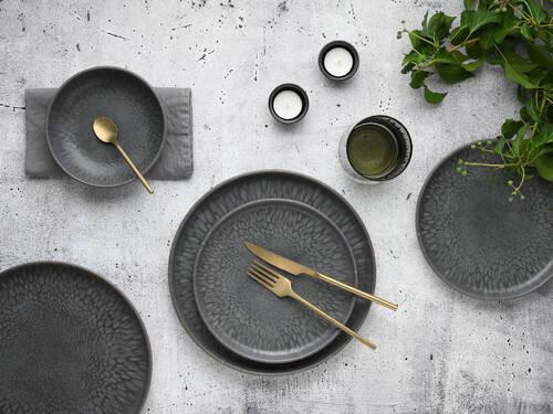 Jedilni Servis Uno Volcano Dark, 12-Delni - antracit, Trend, keramika - Creatable