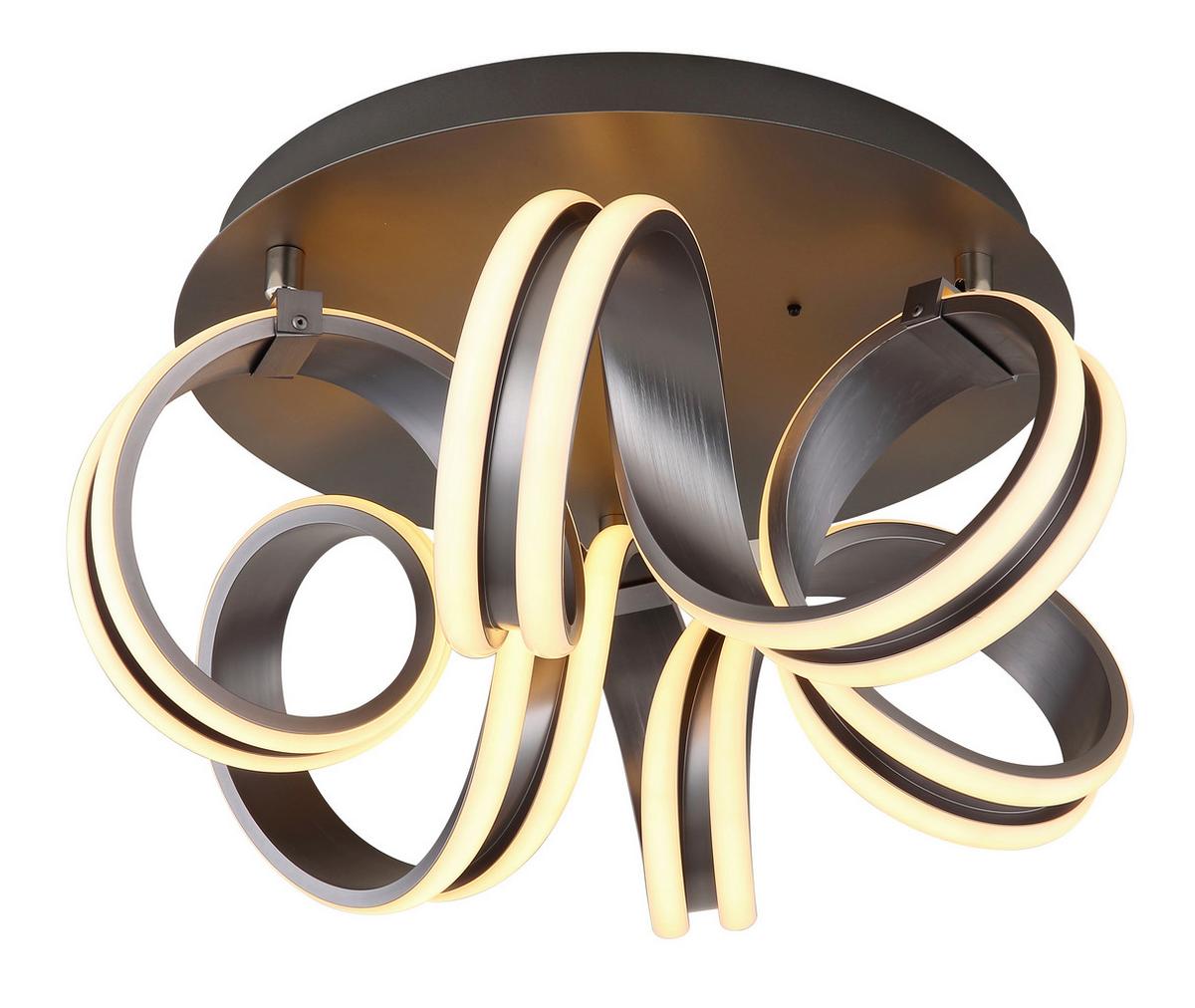 LED-DECKENLEUCHTE 67335-40 KUNI - Weiss/Dunkelgrau, Design, Kunststoff/Metall (46/25cm) - Globo