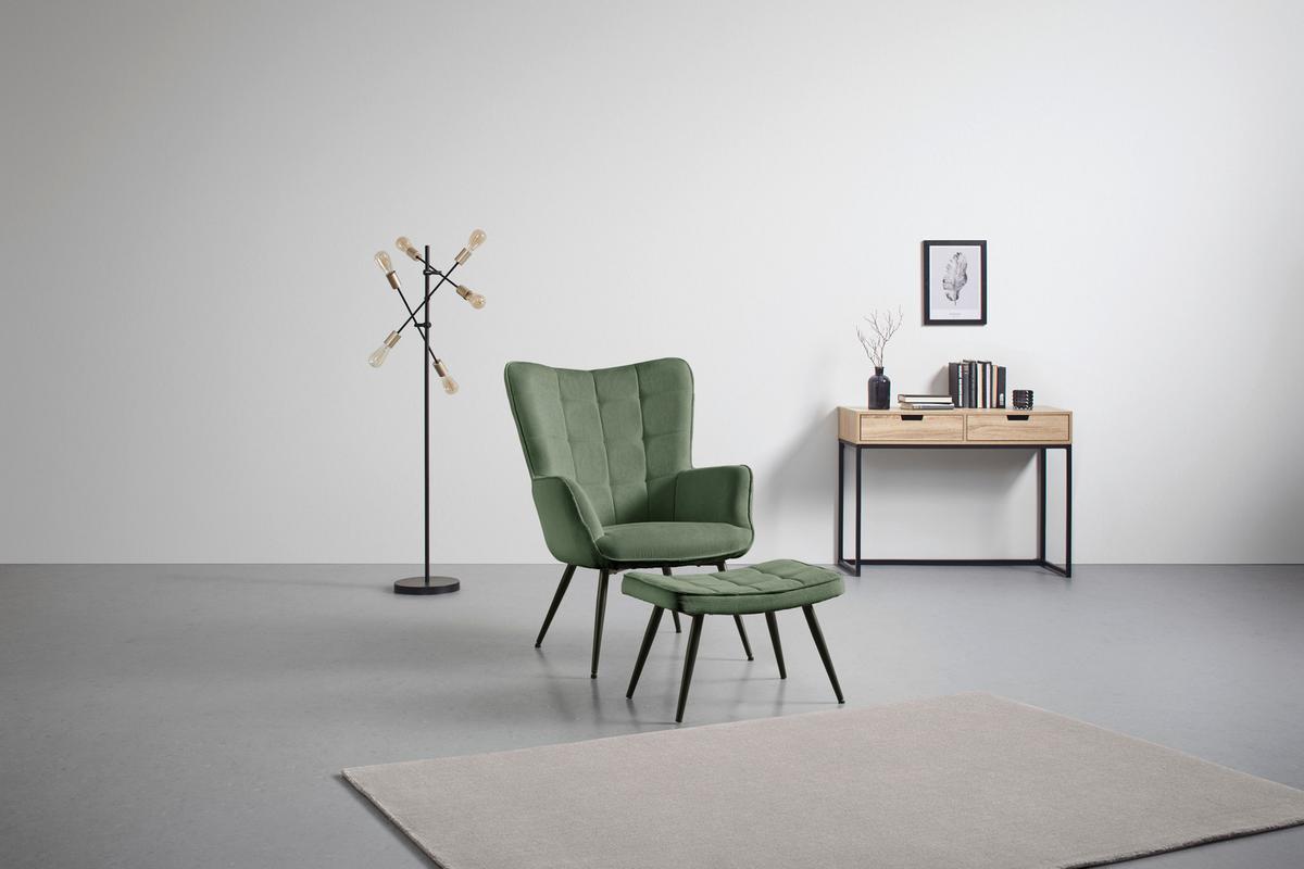 Taburet GUNVOR - verde, Modern, lemn/metal (59,5/39/40cm) - Mömax