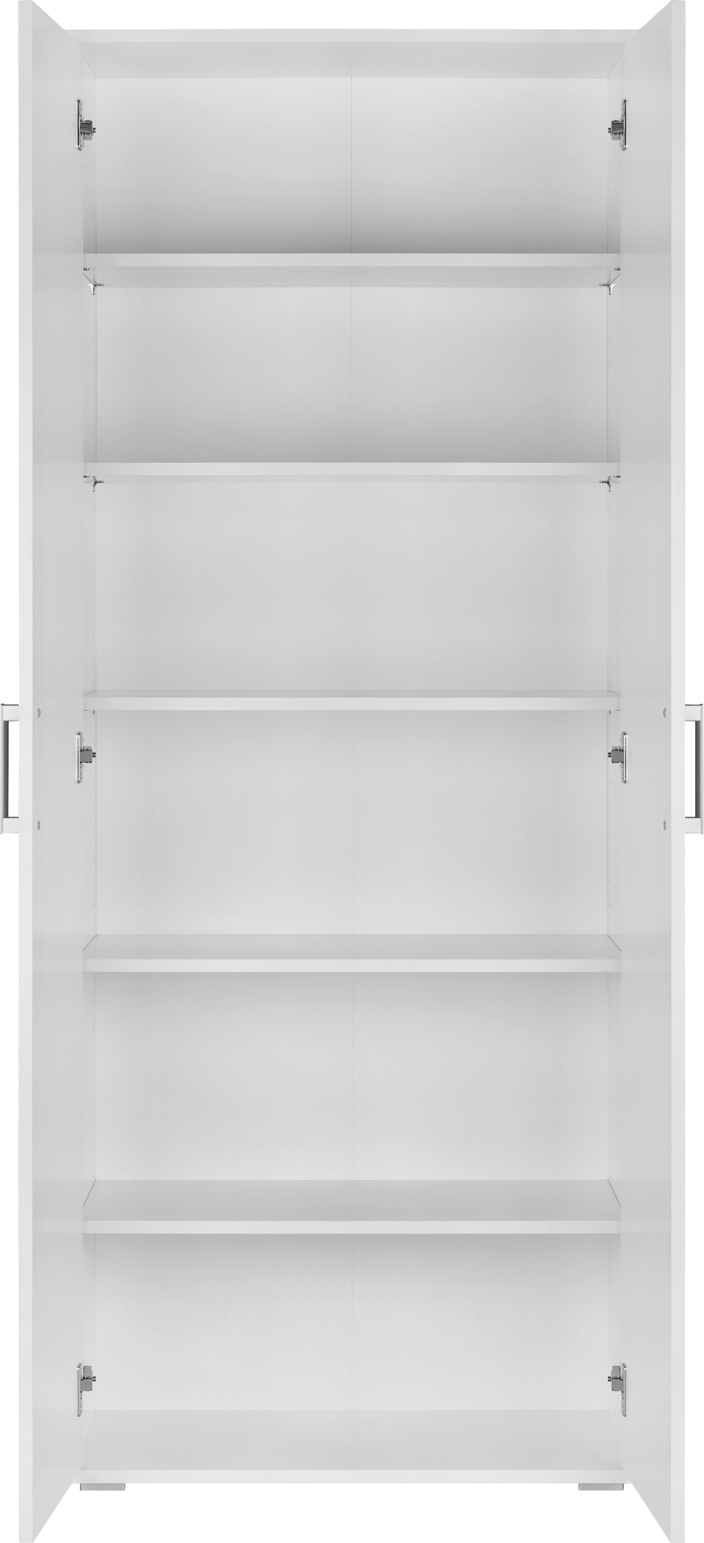 Mehrzweckschrank in Weiß - Alufarben/Weiß, MODERN, Holzwerkstoff/Kunststoff (70/179/34cm) - Modern Living