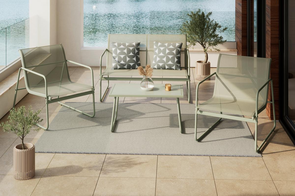 Vrtni Set Alin 2, Zelena, 4-Delno - žajbljevo zelena, Basics, kovina/steklo - Mömax