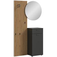 Predsoba Delton, Barva Hrasta, Siva - temno siva/hrast artisan, Design, leseni material (96/192/37cm) - Xora