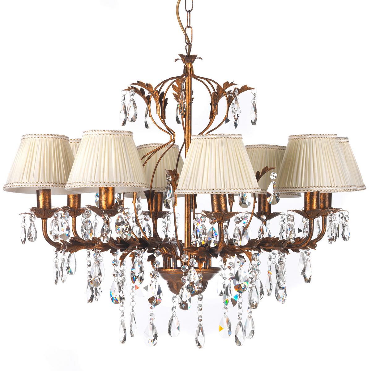 Kristall-Hängeleuchte Karen Bronzefarben max. 6 Watt - Bronzefarben, Design, Glas/Metall (80/105cm)