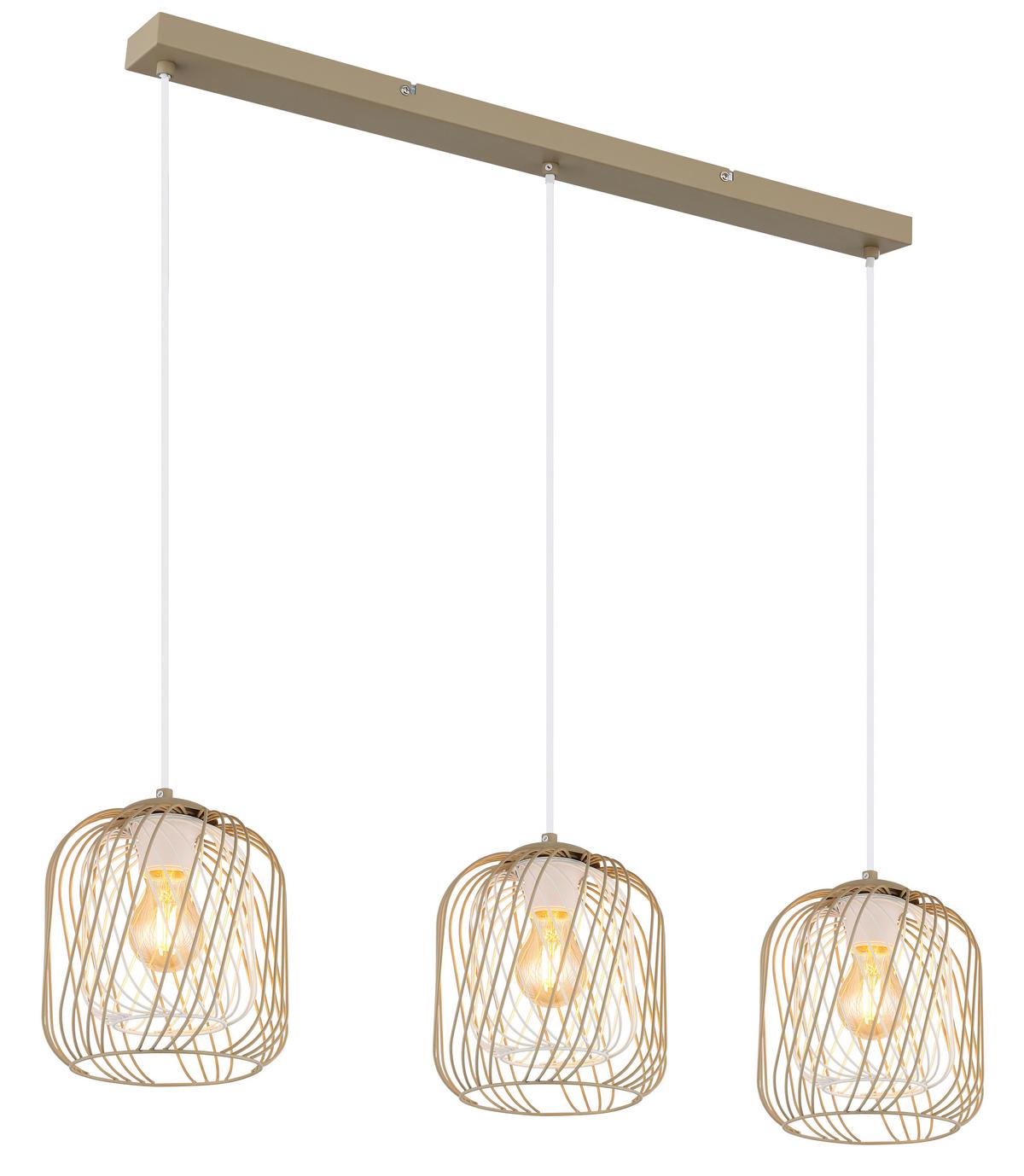 HÄNGELEUCHTE 15965-3H DICHTI - Sandfarben/Weiss, Basics, Kunststoff/Metall (84/18/150cm) - Globo