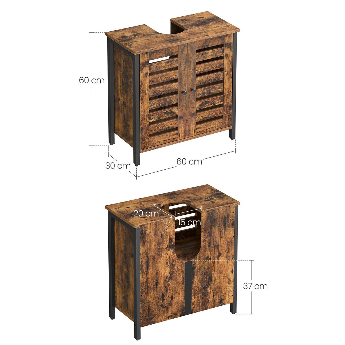 WASCHBECKENUNTERSCHRANK WASHBASIN CABINET - Schwarz/Braun, MODERN, Holzwerkstoff/Kunststoff (60/60/30cm) - MID.YOU