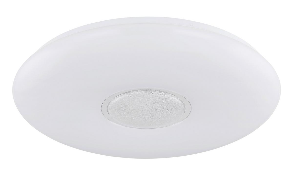 LED-Deckenleuchte Sully in Weiß/Opal max. 40 Watt - Klar/Opal, Design, Glas/Kunststoff (48,5/7,2cm) - Globo