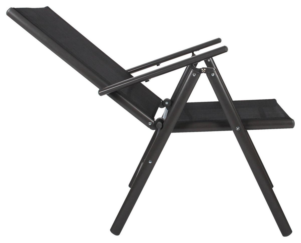 Set Zložljivih Vrtnih Stolov Rona, Antracit, 4 Kos - antracit, Basics, kovina/tekstil (56/105/65cm) - Gardenson