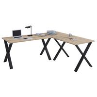 Kotna Pisalna Miza Lona, Hrast - črna/hrast sonoma, Moderno, kovina/leseni material (130/50/76cm) - MID.YOU