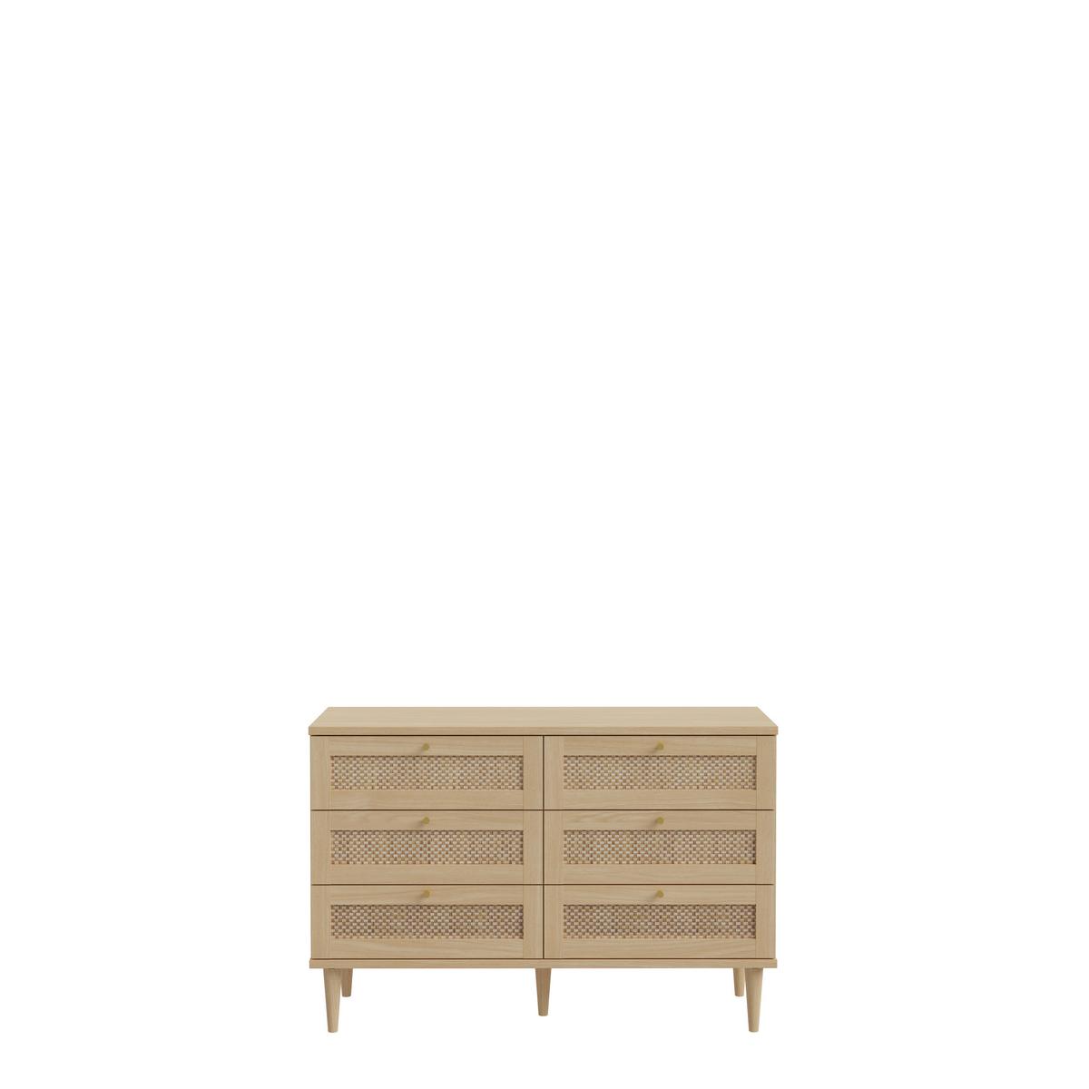 Comodă CALASETTA - bej/culoare lemn stejar, Romantik / Landhaus, material pe bază de lemn (120,1/80,1/41,4cm) - Premium Living