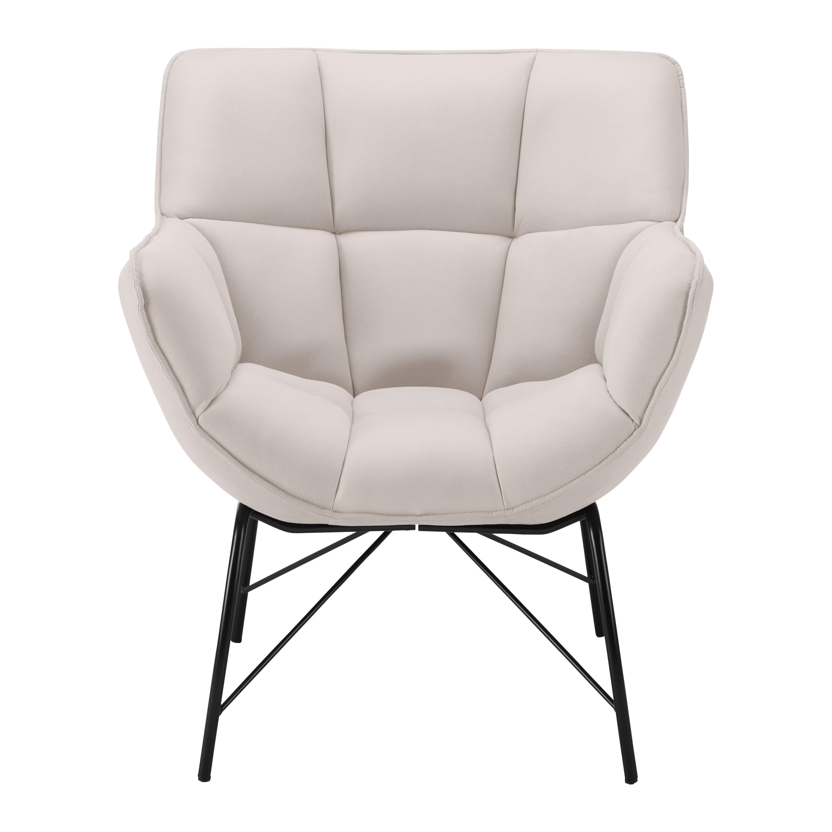 Relaxsessel Robin ca. 72x78 cm hellgrau - Hellgrau/Schwarz, MODERN, Textil/Metall (72/78/81cm) - Bessagi Home