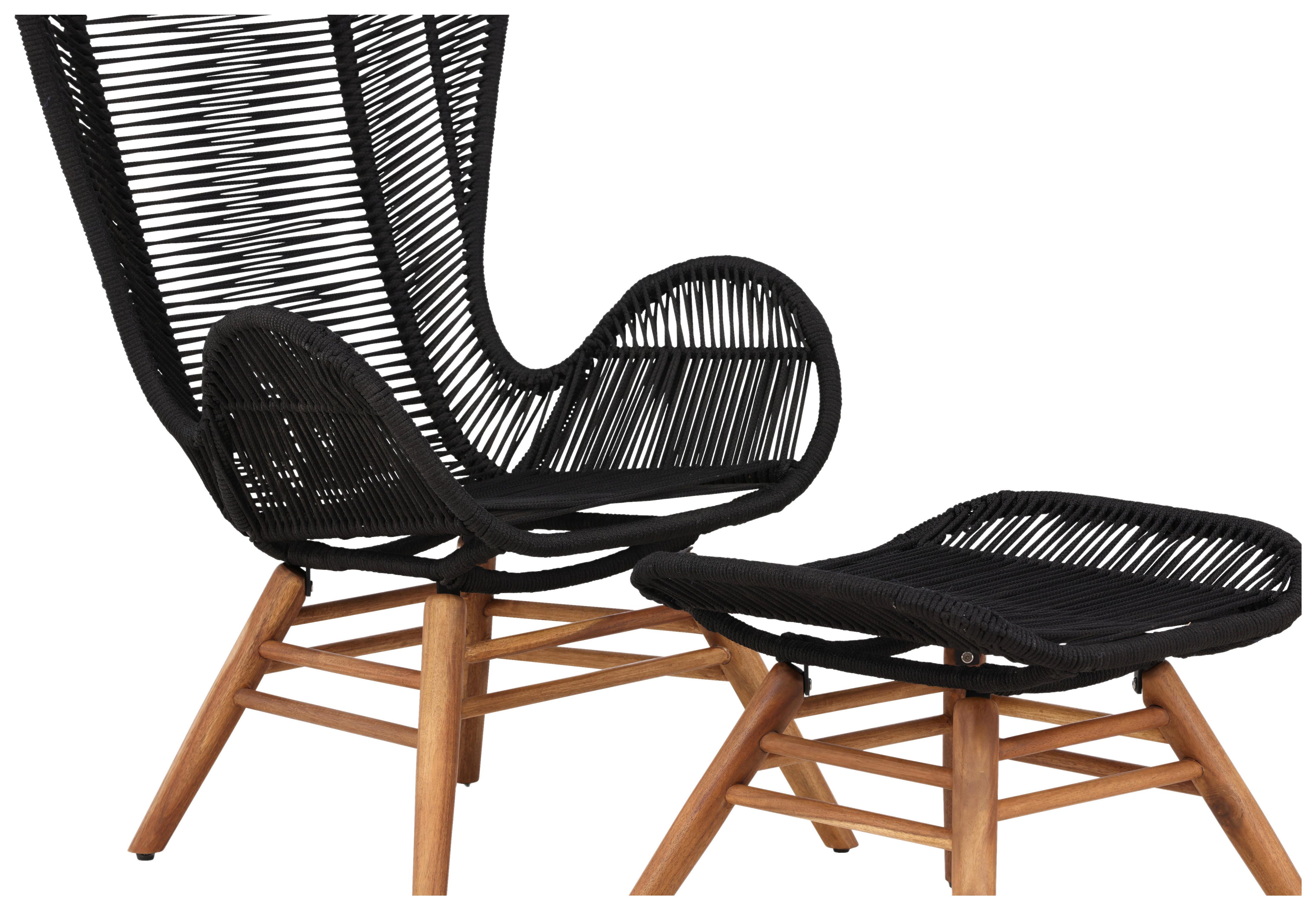 LOUNGESESSEL TINGELING - Hellbraun/Schwarz, KONVENTIONELL, Holz/Textil (71/103/73cm) - Gardenson