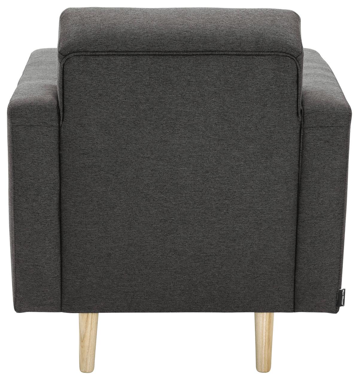 Polstersessel Jasmin Anthrazit Flachgewebe - Anthrazit/Eschefarben, MODERN, Holz/Textil (75/81/83cm) - Max Winzer