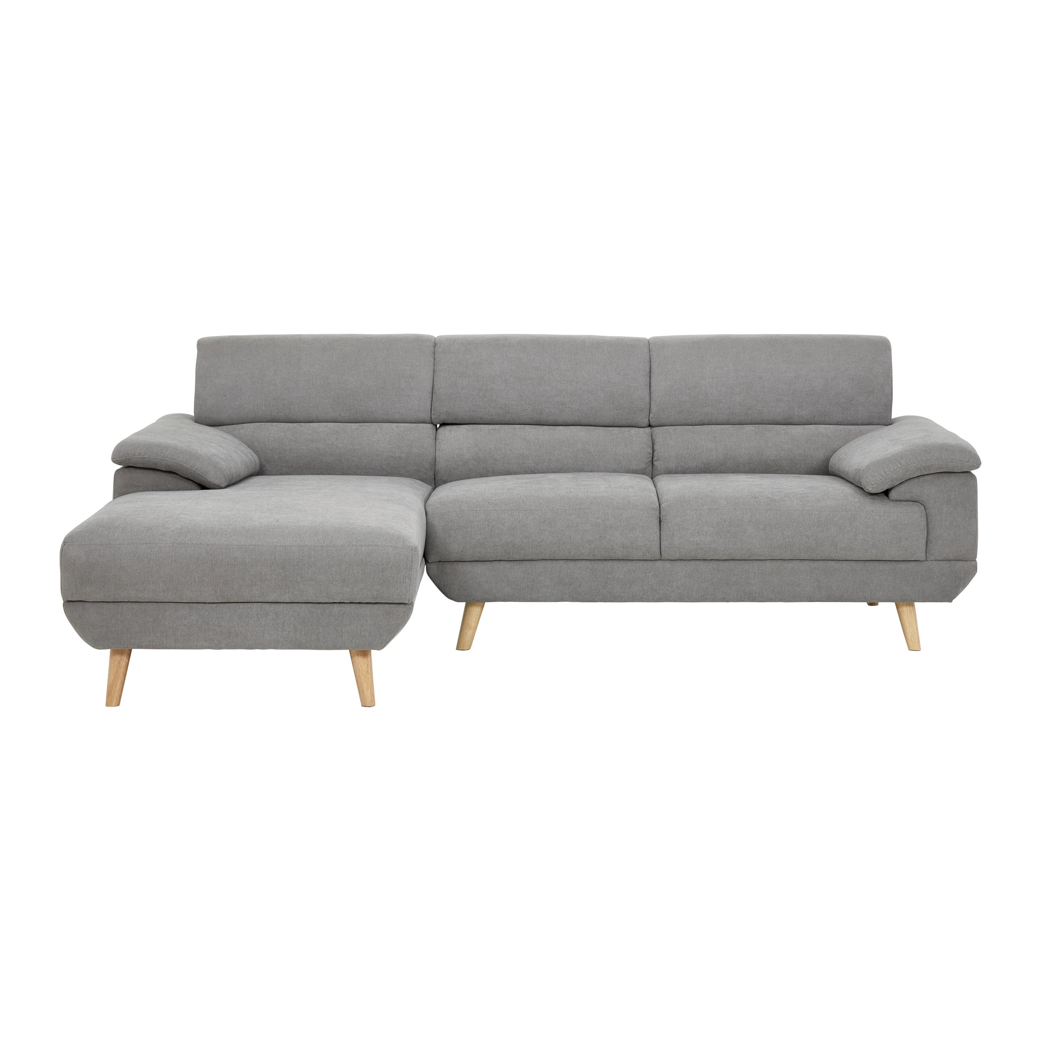 Ecksofa, dunkelgrau, "Sandra" - Dunkelgrau, MODERN, Holz/Textil (246/155/86cm) - Bessagi Home