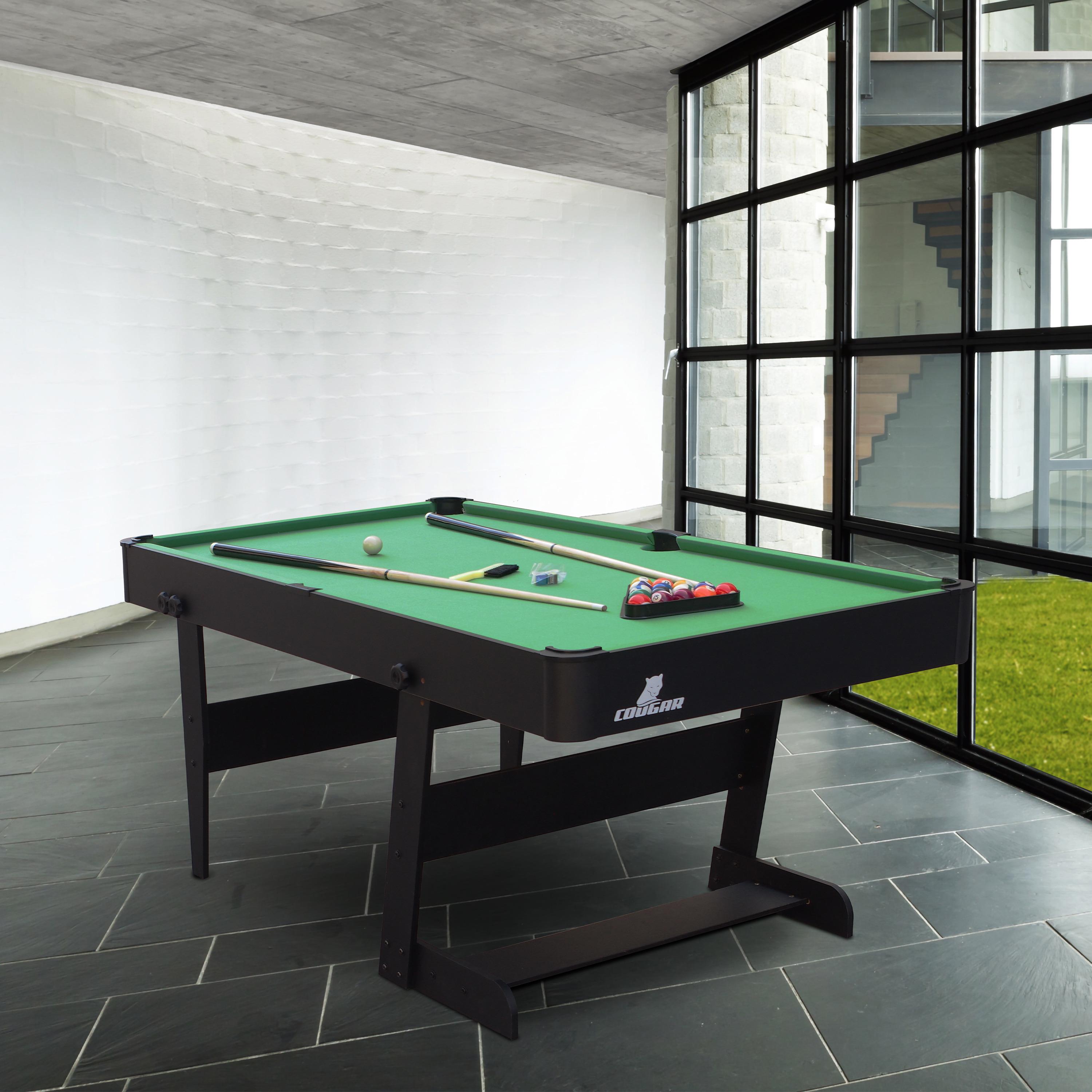 Billardtisch Hustle L ca. 152x79x76cm - Schwarz/Grün, MODERN, Holz (152/79/76cm) - Ambia Garden