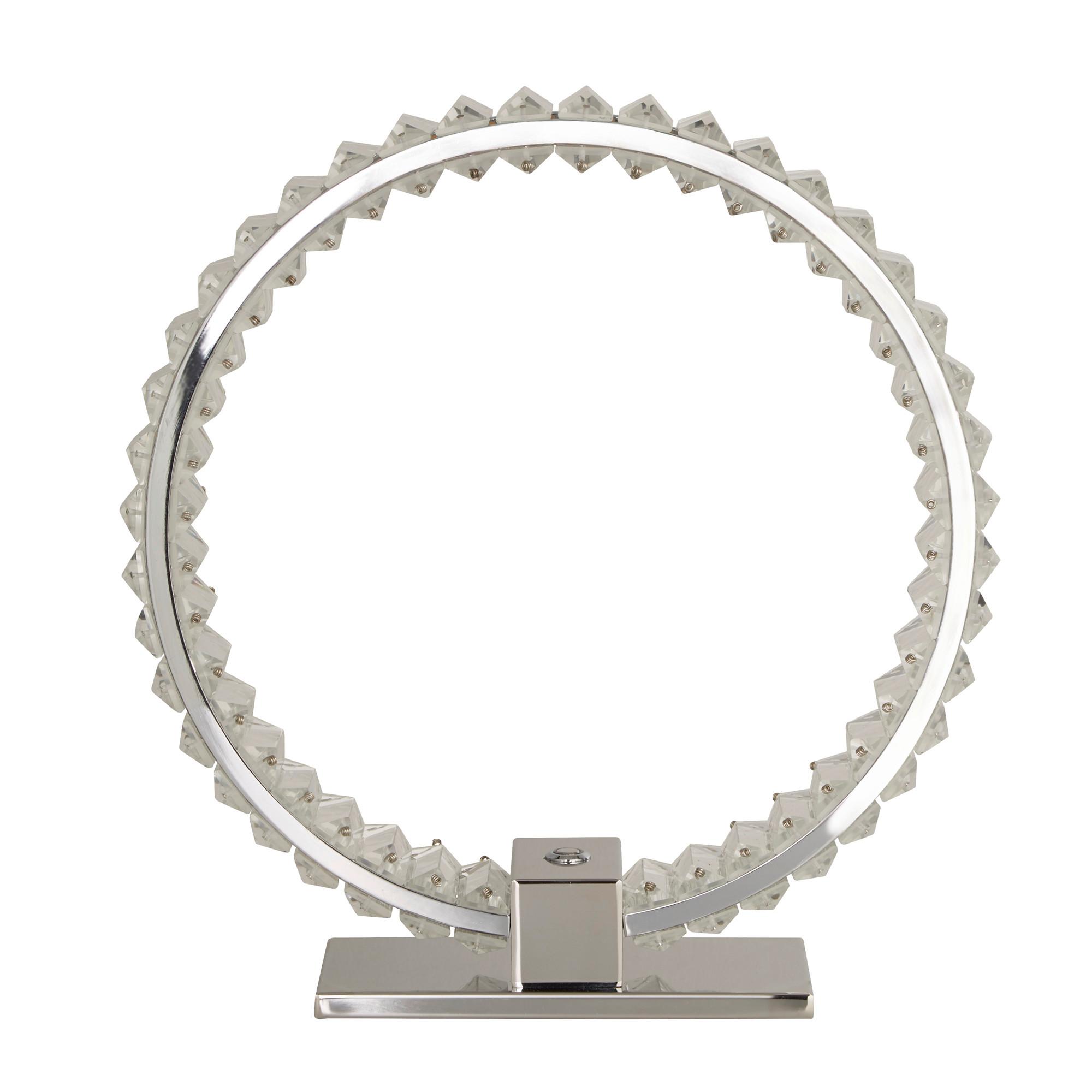 Led Asztali Lámpa Eu38910-1cc Hoop - krómszínű, Lifestyle, üveg/fém (35/10/38cm)