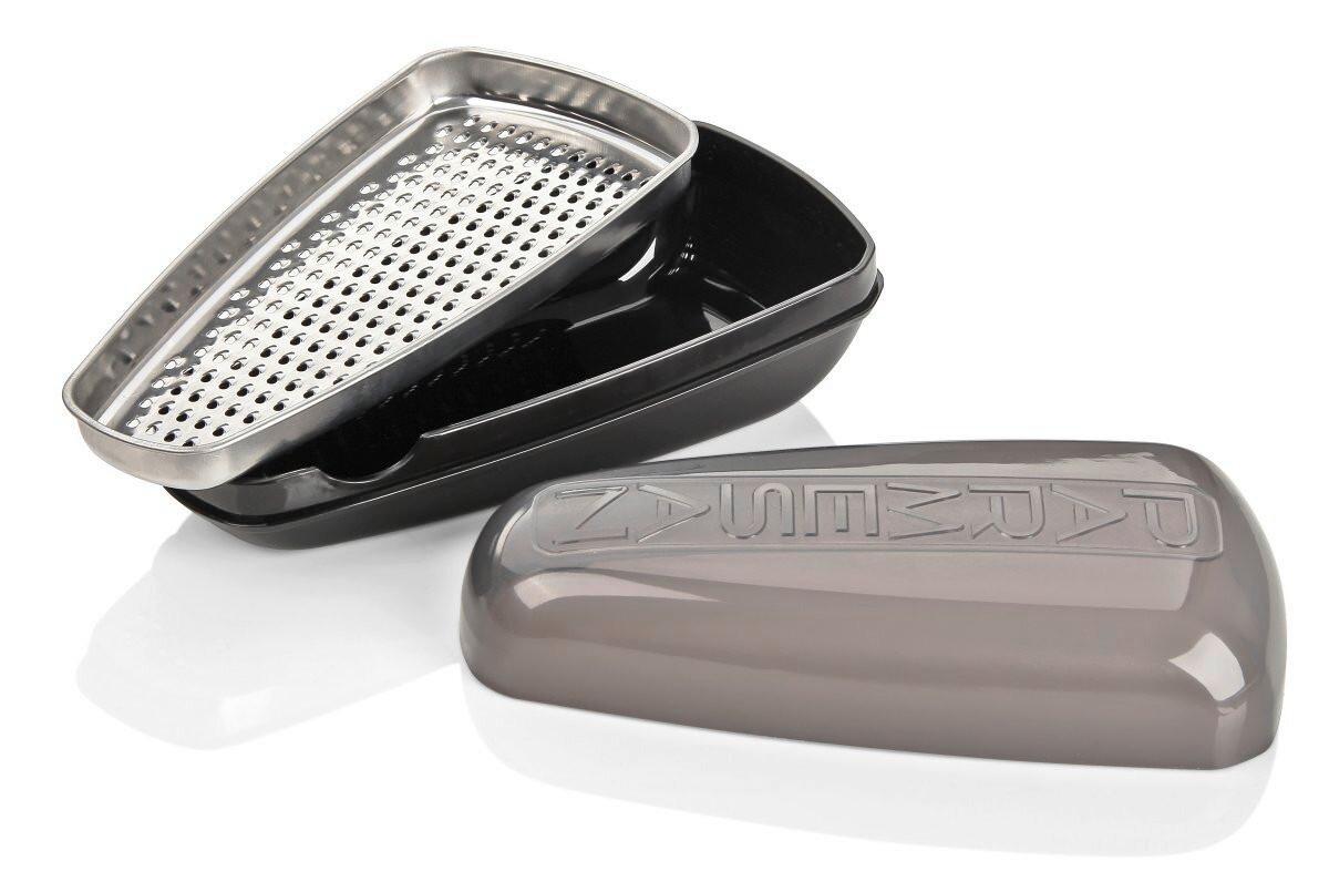 Reibe Statement in Grau - Transparent/Grau, Kunststoff/Metall (9,5/7,5/39cm) - Fackelmann