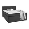 Boxspringbett Mali New in Grau ca. 140x200cm - Chromfarben/Grau, KONVENTIONELL, Kunststoff/Textil (140/200cm) - Based