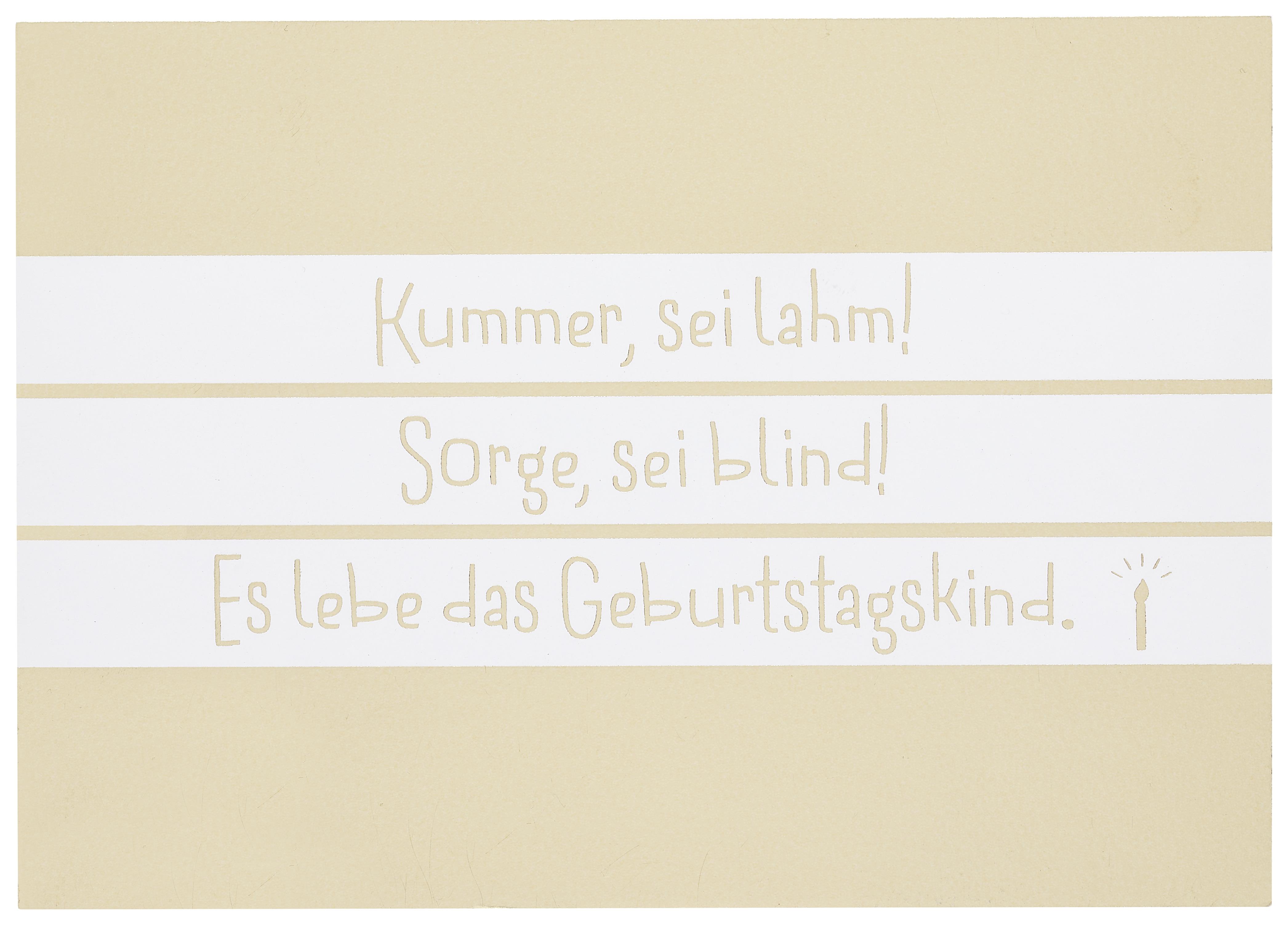 Postkarte Kummer, sei lahm! - Goldfarben/Weiß, MODERN, Papier (14,8/10,5cm)